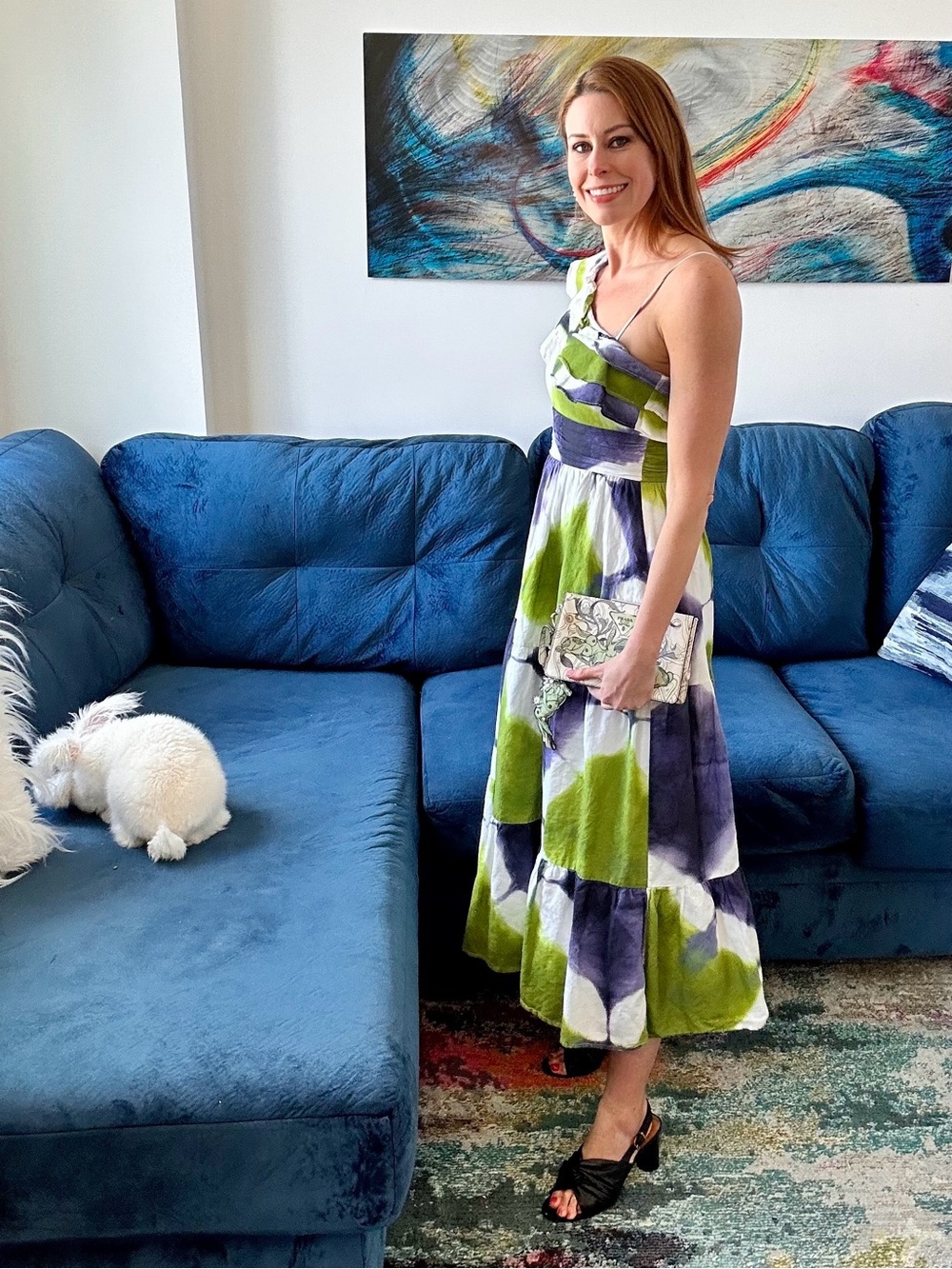 Busayo One Shoulder Ruffle Cotton Maxi Dress Size 4